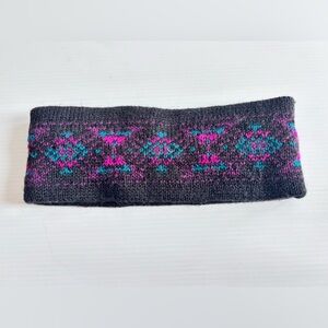 Vintage Knit Wool Headband Boho Nordic Pattern Winter Ear Warmer